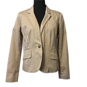 Attention‎ | Women’s | Beige W. White Striped Lined | Blazer Jacket |  Size 6